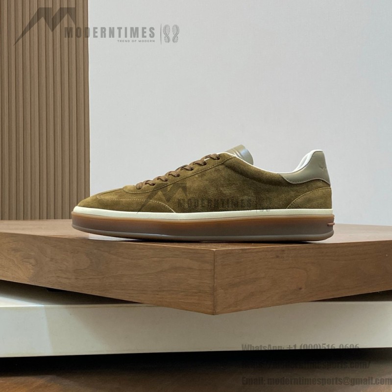 Loro Piana Men's Tennis Walk Sneaker FAO1547-511Z – Tundra Green Suede Loro Piana Tennis Walk Sneaker FAO1547-511Z in Tundra Green Suede for Men