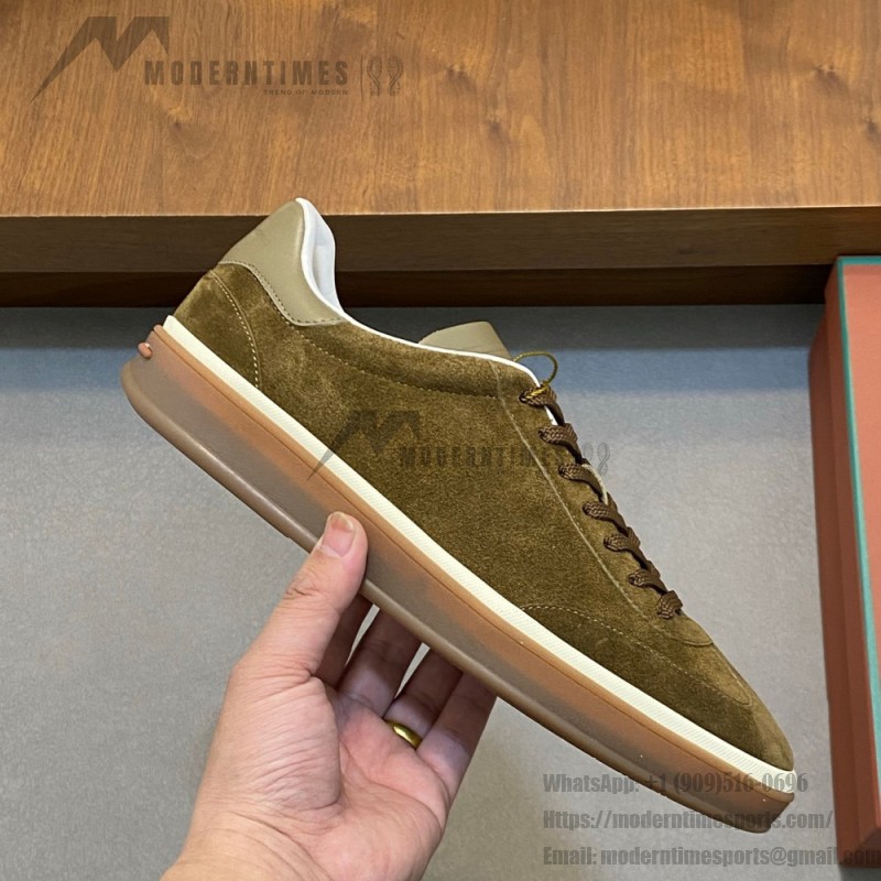 Loro Piana Men's Tennis Walk Sneaker FAO1547-511Z – Tundra Green Suede Loro Piana Tennis Walk Sneaker FAO1547-511Z in Tundra Green Suede for Men