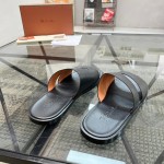 Loro Piana Pilat Plain Walk Sandal FAP1185-8000 Black Men's Comfort Sandals Front View