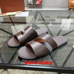 Loro Piana Pilat Plain Walk Sandal FAP1185-H0JF Dark Moka Footwear Loro Piana Pilat Plain Walk Sandal FAP1185-H0JF Dark Moka Men's Comfort Sandals Front View