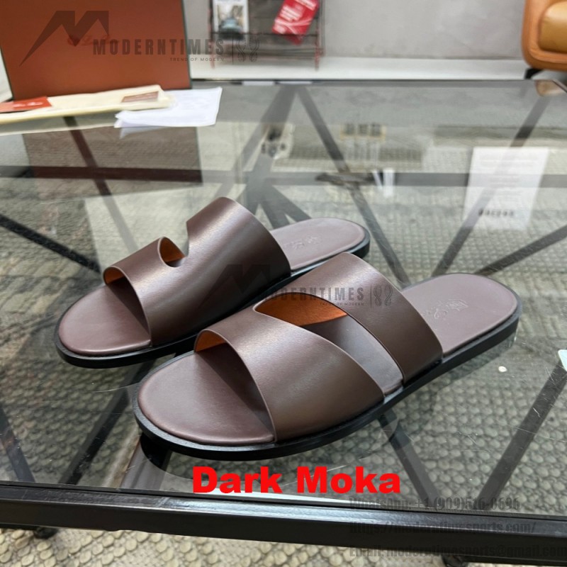 Loro Piana Pilat Plain Walk Sandal FAP1185-H0JF Dark Moka Footwear Loro Piana Pilat Plain Walk Sandal FAP1185-H0JF Dark Moka Men's Comfort Sandals Front View