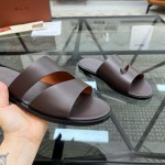 Loro Piana Pilat Plain Walk Sandal FAP1185-H0JF Dark Moka Footwear Loro Piana Pilat Plain Walk Sandal FAP1185-H0JF Dark Moka Men's Comfort Sandals Front View