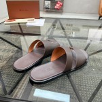 Loro Piana Pilat Plain Walk Sandal FAP1185-H0JF Dark Moka Footwear Loro Piana Pilat Plain Walk Sandal FAP1185-H0JF Dark Moka Men's Comfort Sandals Front View