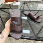 Loro Piana Pilat Plain Walk Sandal FAP1185-H0JF Dark Moka Footwear Loro Piana Pilat Plain Walk Sandal FAP1185-H0JF Dark Moka Men's Comfort Sandals Front View