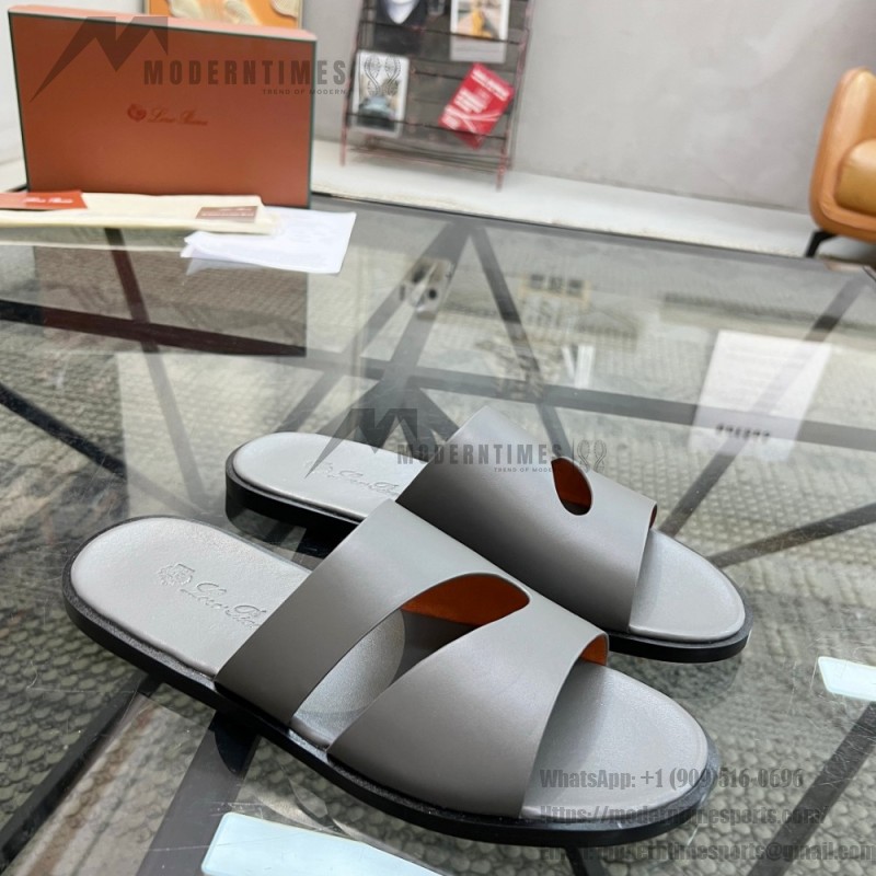 Loro Piana Pilat Plain Walk Sandal FAP1185-8000 Black Men's Comfort Sandals Front View