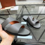 Loro Piana Pilat Plain Walk Sandal FAP1185-8000 Black Men's Comfort Sandals Front View