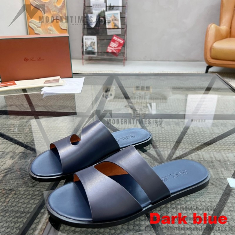 Loro Piana Pilat Plain Walk Sandal FAP1185-8000 Black Men's Comfort Sandals Front View