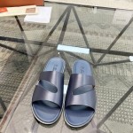 Loro Piana Pilat Plain Walk Sandal FAP1185-8000 Black Men's Comfort Sandals Front View