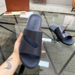 Loro Piana Pilat Plain Walk Sandal FAP1185-8000 Black Men's Comfort Sandals Front View