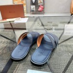 Loro Piana Pilat Plain Walk Sandal FAP1185-8000 Black Men's Comfort Sandals Front View