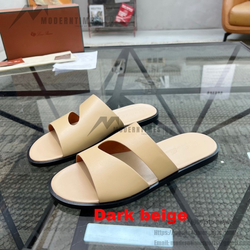 Loro Piana Pilat Plain Walk Sandal FAP1185-H0JF Dark Moka Footwear Loro Piana Pilat Plain Walk Sandal FAP1185-H0JF Dark Moka Men's Comfort Sandals Front View