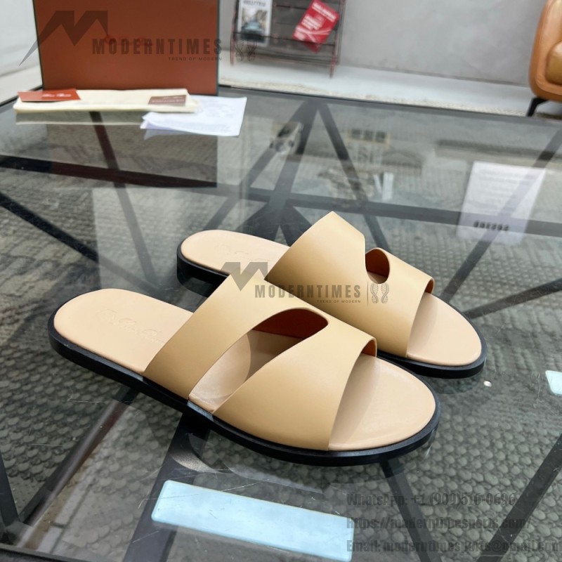 Loro Piana Pilat Plain Walk Sandal FAP1185-H0JF Dark Moka Footwear Loro Piana Pilat Plain Walk Sandal FAP1185-H0JF Dark Moka Men's Comfort Sandals Front View