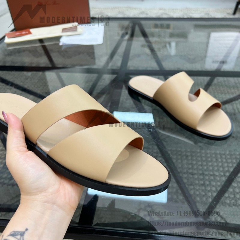 Loro Piana Pilat Plain Walk Sandal FAP1185-H0JF Dark Moka Footwear Loro Piana Pilat Plain Walk Sandal FAP1185-H0JF Dark Moka Men's Comfort Sandals Front View