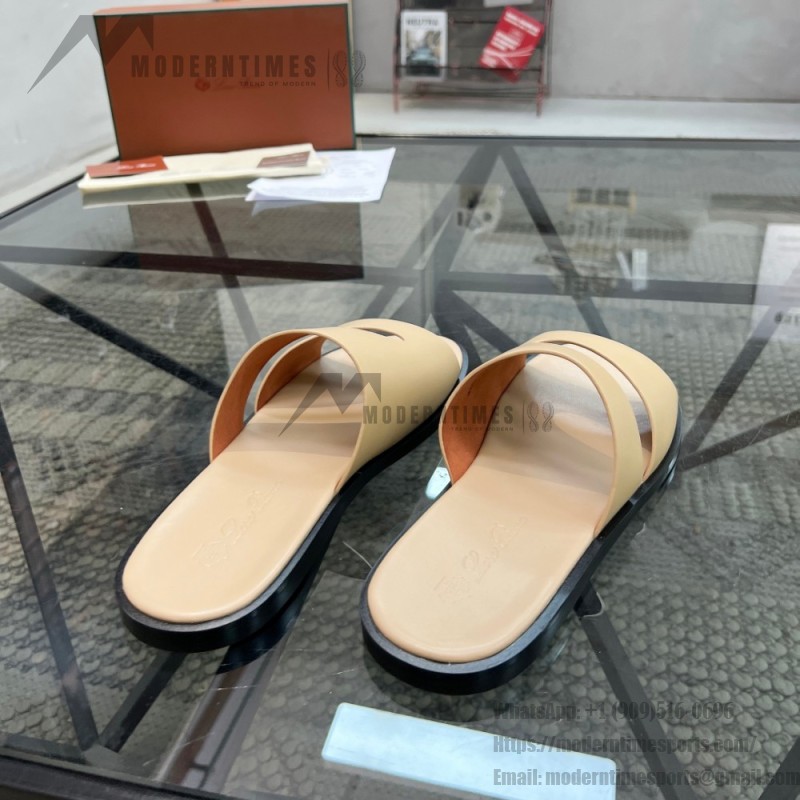 Loro Piana Pilat Plain Walk Sandal FAP1185-H0JF Dark Moka Footwear Loro Piana Pilat Plain Walk Sandal FAP1185-H0JF Dark Moka Men's Comfort Sandals Front View