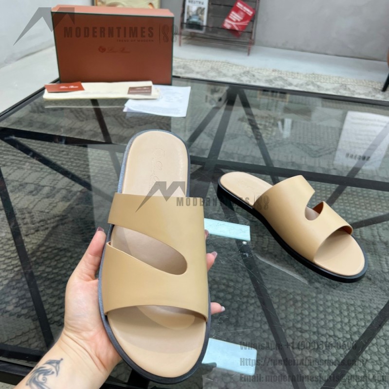 Loro Piana Pilat Plain Walk Sandal FAP1185-H0JF Dark Moka Footwear Loro Piana Pilat Plain Walk Sandal FAP1185-H0JF Dark Moka Men's Comfort Sandals Front View