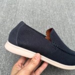 Loro Piana Summer Knitted Walk FAM1581-W000 in Navy Blue for Men