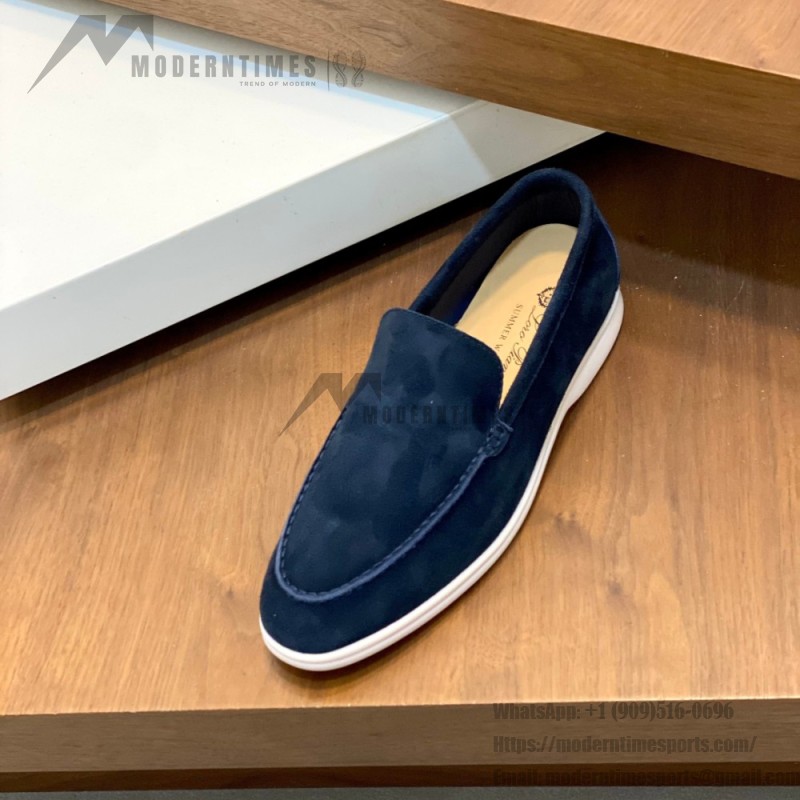Loro Piana Summer Walk Loafer FAE8124-60JF Frozen Blue Footwear Loro Piana Summer Walk Loafer FAE8124-60JF Frozen Blue Unisex Comfort Shoes Front View
