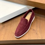 Loro Piana Summer Walk Loafer FAE8124-MD84 Warm Gray Unisex Comfort Shoes Front View