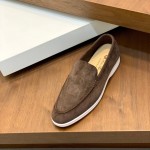 Loro Piana Summer Walk Loafer FAE8124-MD84 Warm Gray Unisex Comfort Shoes Front View