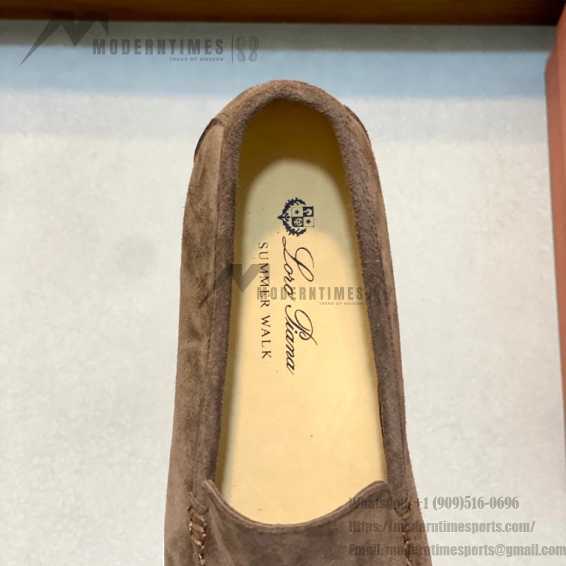 Loro Piana Summer Walk Loafer FAE8124-MD84 Warm Gray Unisex Comfort Shoes Front View
