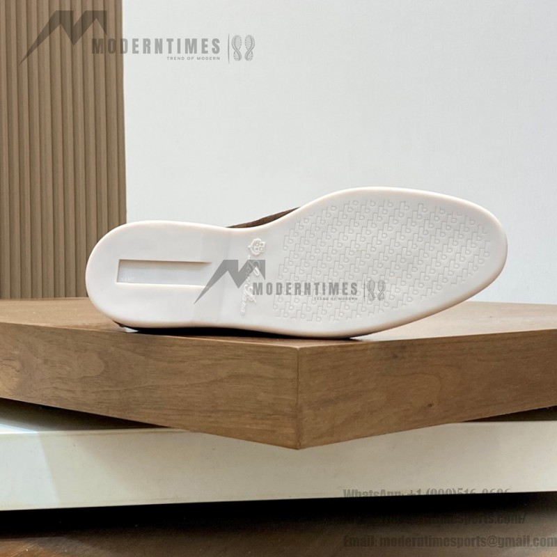 Loro Piana Summer Walk Loafer FAE8124-MD84 Warm Gray Unisex Comfort Shoes Front View