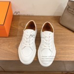 HERMES Deep leather sneakers H231888ZH1W440 white low-top unisex luxury shoes