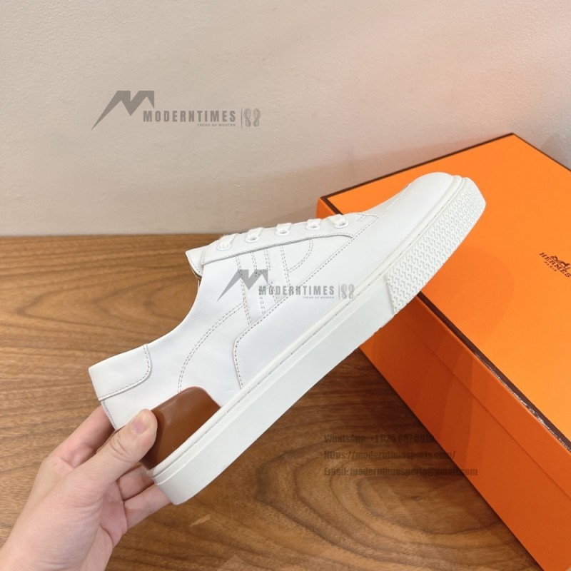 HERMES Deep leather sneakers H231888ZH1W440 white low-top unisex luxury shoes