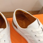 Hermès Deep Leder Sneaker H231888ZH1W440 weiße Low-Top Unisex Luxusschuhe