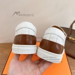 HERMES Deep leather sneakers H231888ZH1W440 white low-top unisex luxury shoes
