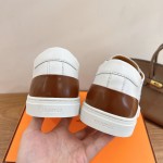 Hermès Deep Leder Sneaker H231888ZH1W440 weiße Low-Top Unisex Luxusschuhe