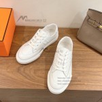 HERMES Deep leather sneakers H231888ZH1W440 white low-top unisex luxury shoes