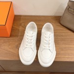 Hermès Deep Leder Sneaker H231888ZH1W440 weiße Low-Top Unisex Luxusschuhe