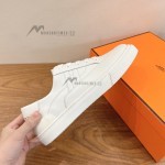 HERMES Deep leather sneakers H231888ZH1W440 white low-top unisex luxury shoes