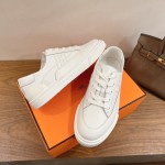 Hermès Deep Leder Sneaker H231888ZH1W440 weiße Low-Top Unisex Luxusschuhe