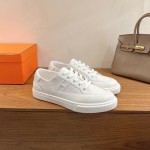 Hermès Deep Leder Sneaker H231888ZH1W440 weiße Low-Top Unisex Luxusschuhe