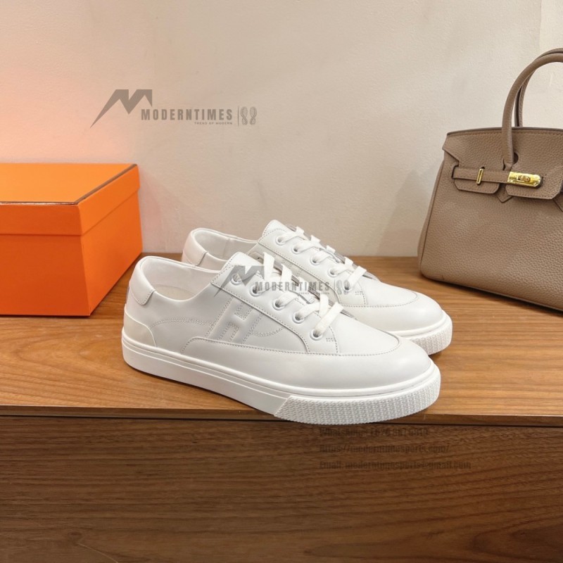 HERMES Deep leather sneakers H231888ZH1W440 white low-top unisex luxury shoes