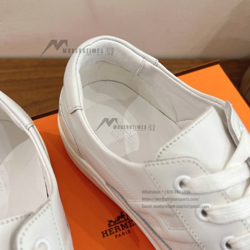 HERMES Deep leather sneakers H231888ZH1W440 white low-top unisex luxury shoes