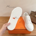 HERMES Deep leather sneakers H231888ZH1W440 white low-top unisex luxury shoes