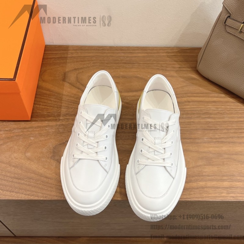 Hermès Deep Leder Sneaker H231888ZH1W440 weiße Low-Top Unisex Luxusschuhe