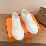 Hermès Deep Leder Sneaker H231888ZH1W440 weiße Low-Top Unisex Luxusschuhe