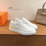 HERMES Deep leather sneakers H231888ZH1W440 white low-top unisex luxury shoes