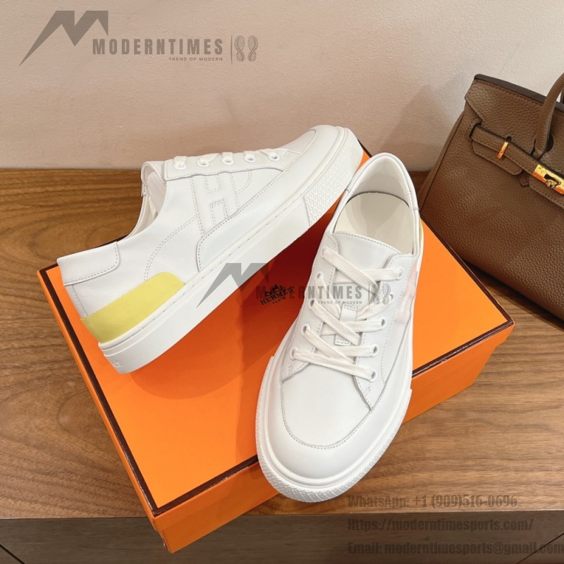 Hermès Deep Leder Sneaker H231888ZH1W440 weiße Low-Top Unisex Luxusschuhe