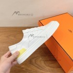 HERMES Deep leather sneakers H231888ZH1W440 white low-top unisex luxury shoes