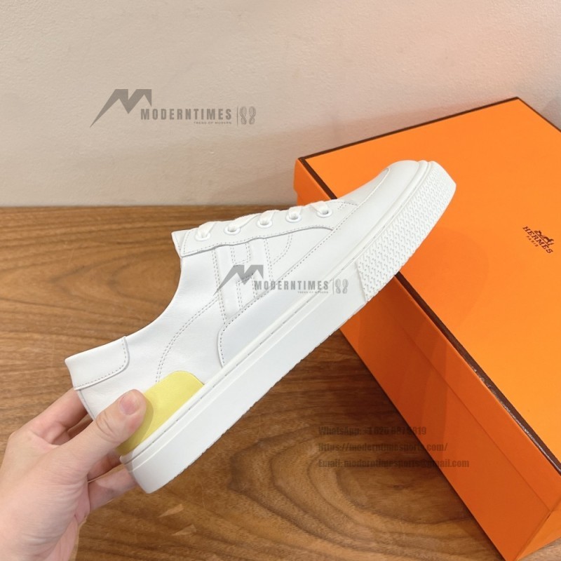 HERMES Deep leather sneakers H231888ZH1W440 white low-top unisex luxury shoes
