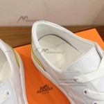 HERMES Deep leather sneakers H231888ZH1W440 white low-top unisex luxury shoes