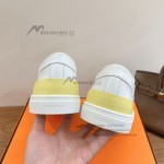 HERMES Deep leather sneakers H231888ZH1W440 white low-top unisex luxury shoes