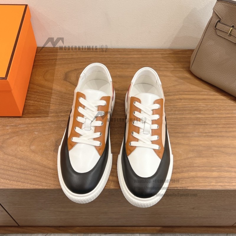 HERMES grey leather low-top sneakers unisex luxury designer shoes