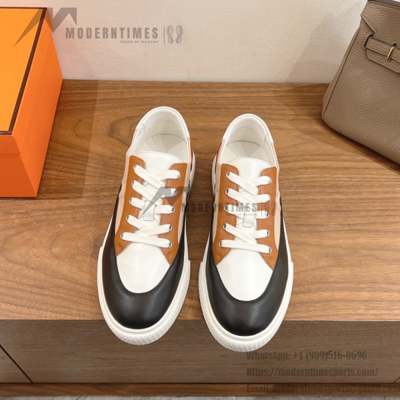 HERMES grey leather low-top sneakers unisex luxury designer shoes