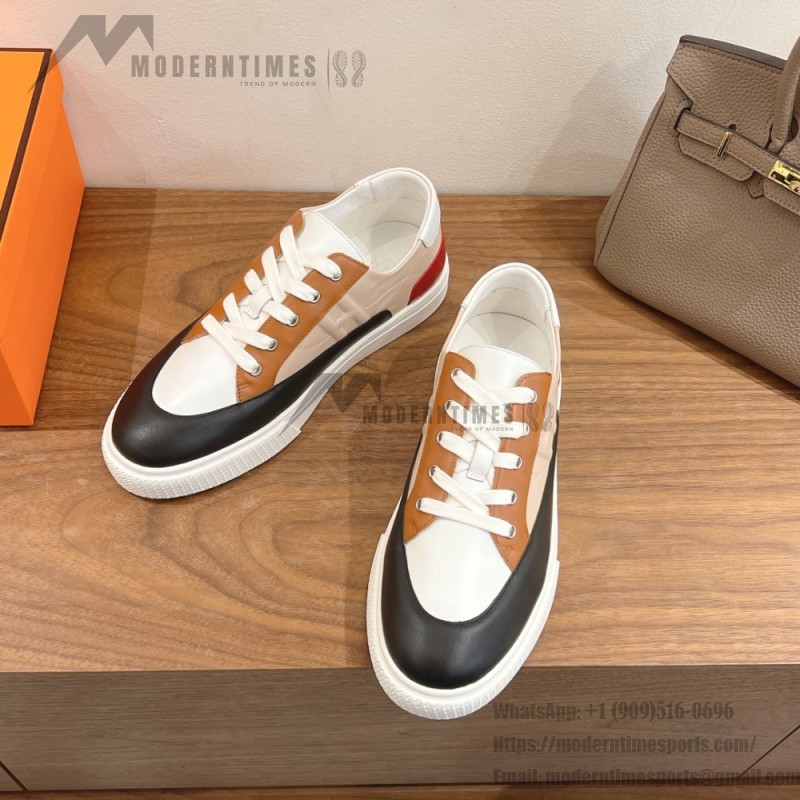 HERMES grey leather low-top sneakers unisex luxury designer shoes