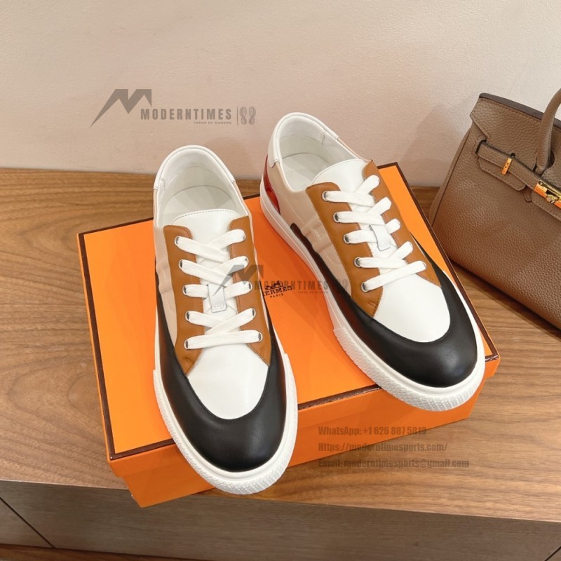 HERMES grey leather low-top sneakers unisex luxury designer shoes